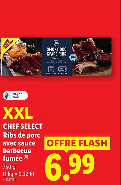 XXL CHEF SELECT Ribs de porc avec sauce barbecue fumée (5)