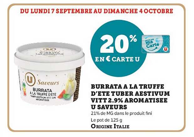 20% EN € CARTE U