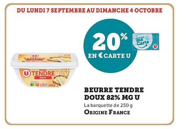 20% EN € CARTE U