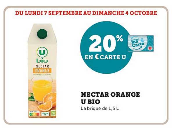 20% EN € CARTE U