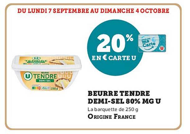 20% EN € CARTE U