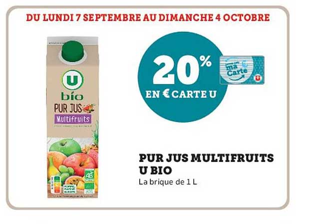 20% EN € CARTE U