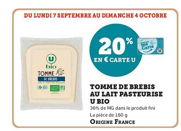 20% EN € CARTE U