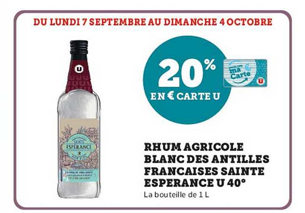 20% EN € CARTE U
