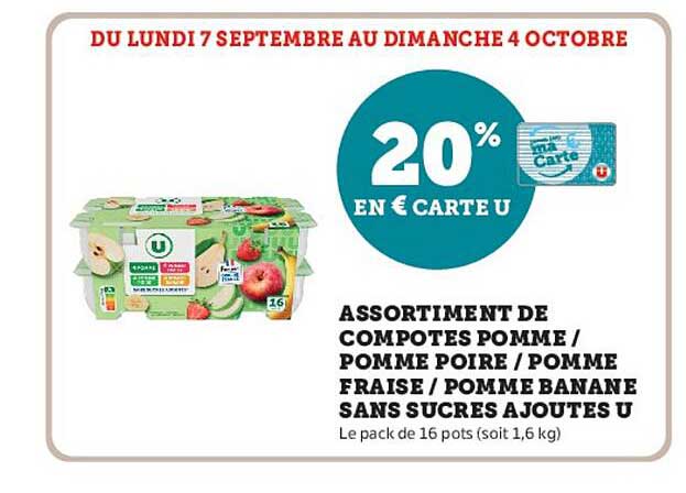 20% EN € CARTE U