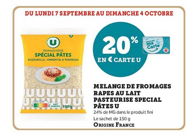 20% EN € CARTE U