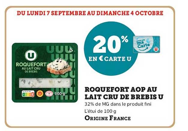 20% EN € CARTE U