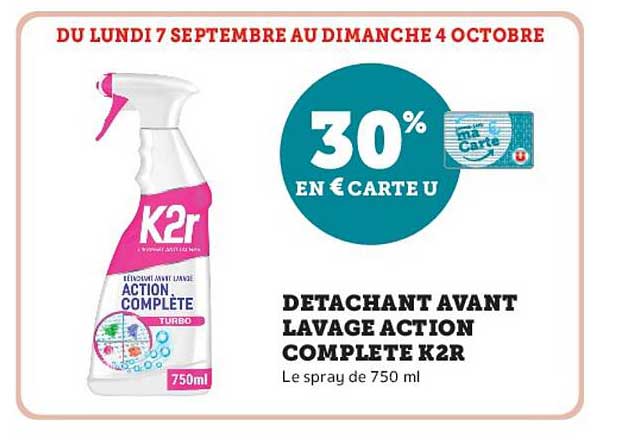 30% EN € CARTE U