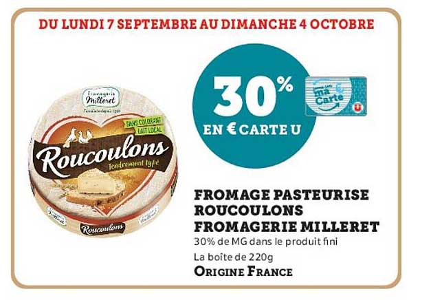 30% EN € CARTE U