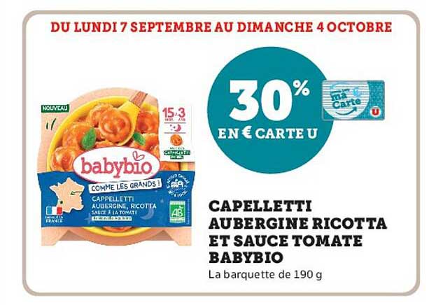 30% EN € CARTE U