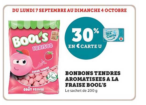 30% EN € CARTE U