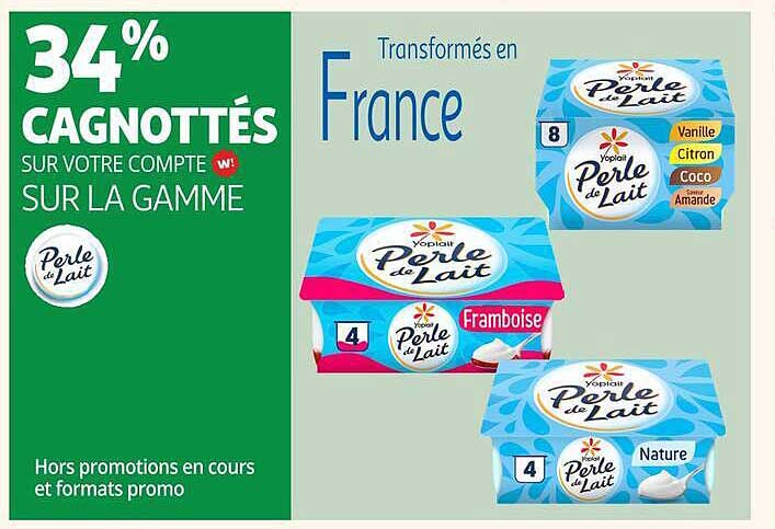 34% cagnottees sur votre compte W! sur la gamme Perle de Lait