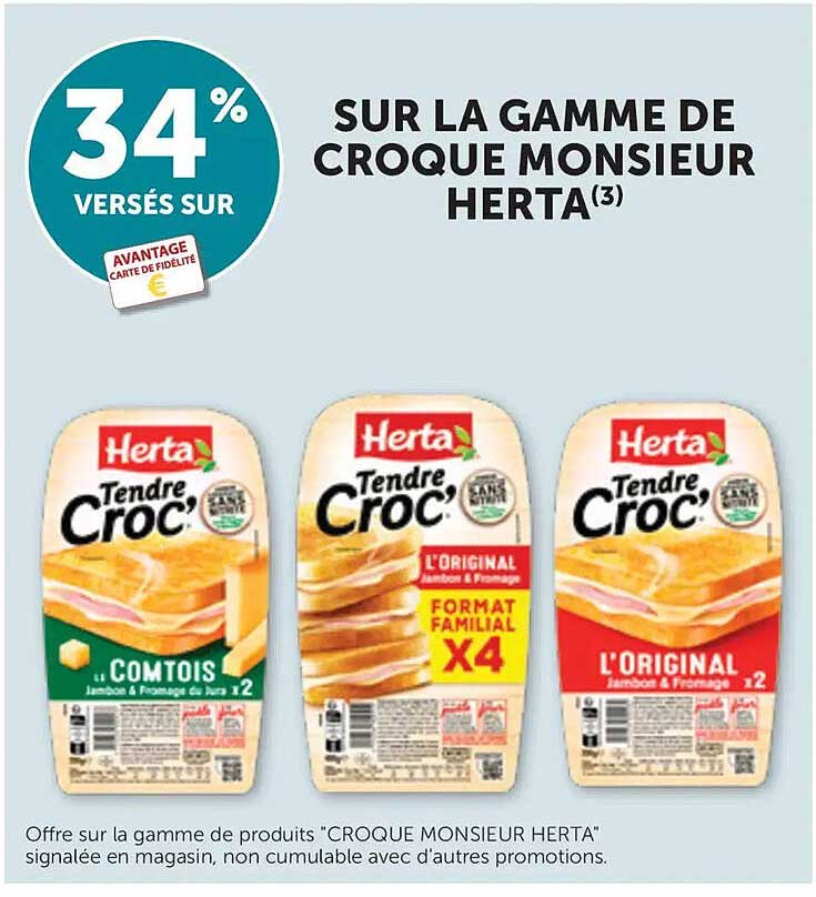 34% versés sur la gamme de Croque Monsieur Herta