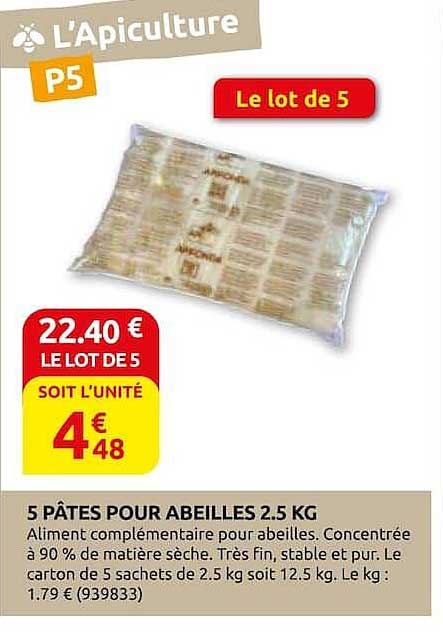 5 PÂTES POUR ABEILLES 2.5 KG
