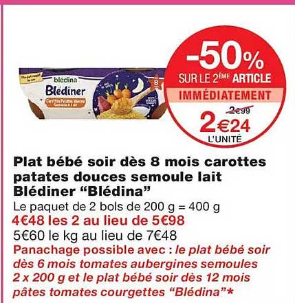 -50% SUR LE 2ème ARTICLE IMMÉDIATEMENT