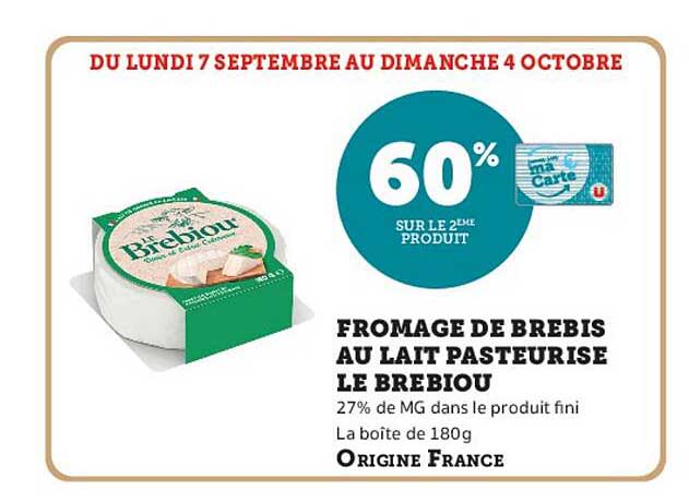 60% sur le 2ème produit