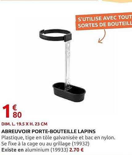 ABREUVOIR PORTE-BOUTEILLE LAPINS