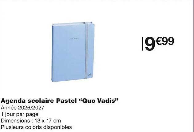 Agenda scolaire Pastel “Quo Vadis”