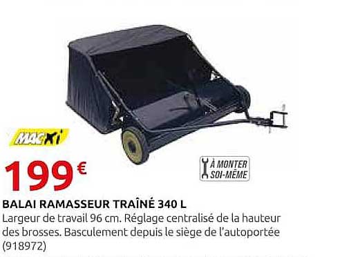 BALAI RAMASSEUR TRAÎNÉ 340 L