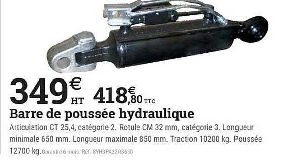 Barre de poussée hydraulique
