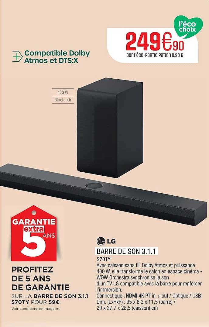 BARRE DE SON 3.1.1 S70TY