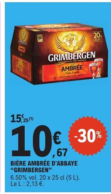 BIÈRE AMBRÉE D'ABBAYE "GRIMBERGEN"