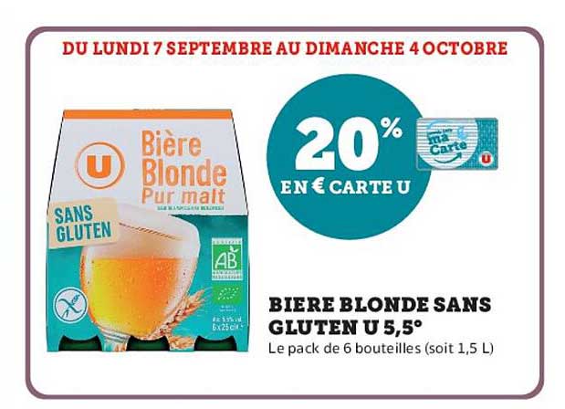 BIERE BLONDE SANS GLUTEN U 5,5°