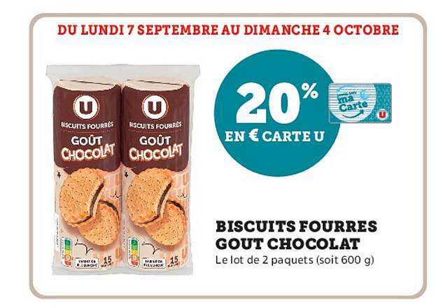 BISCUITS FOURRES GOUT CHOCOLAT