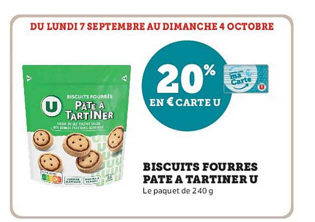 BISCUITS FOURRES PATE A TARTINER U