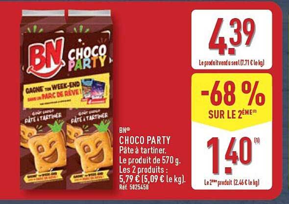 BN CHOCO PARTY Pâte à tartiner.