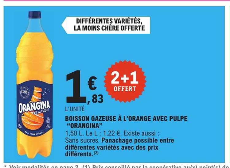 BOISSON GAZEUSE À L’ORANGE AVEC PULPE “ORANGINA”