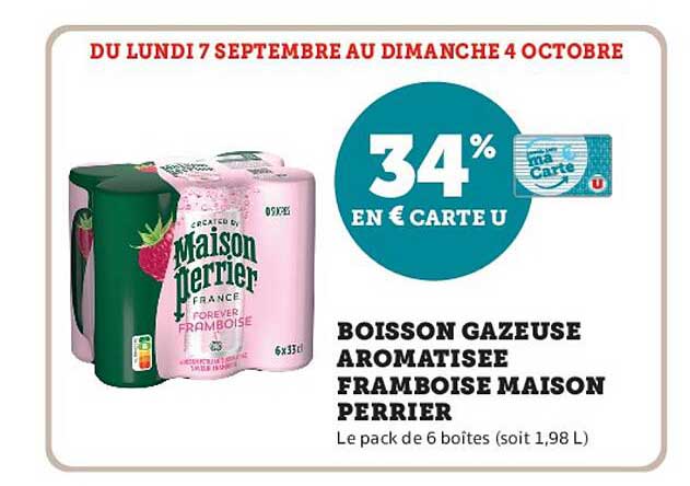 BOISSON GAZEUSE AROMATISEE FRAMBOISE MAISON PERRIER