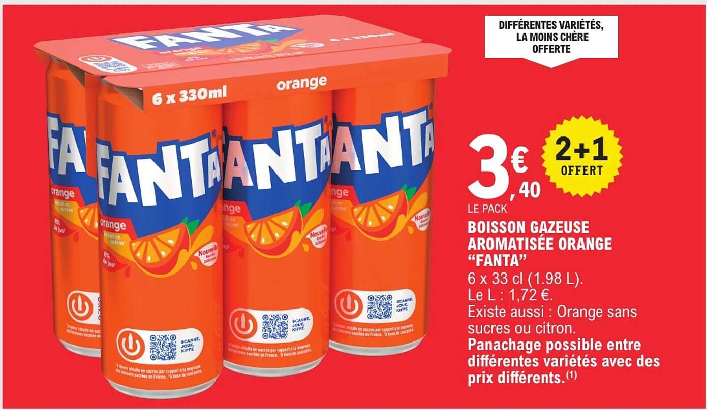 BOISSON GAZEUSE AROMATISÉE ORANGE “FANTA”