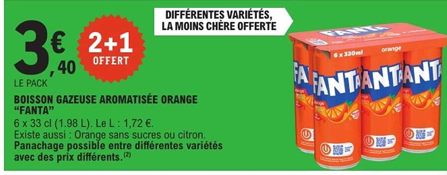 BOISSON GAZEUSE AROMATISÉE ORANGE “FANTA”