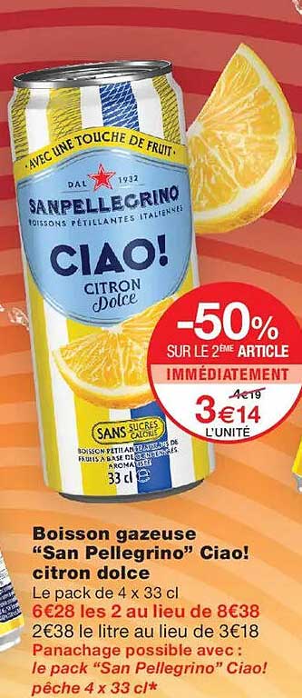 Boisson gazeuse “San Pellegrino” Ciao! citron dolce