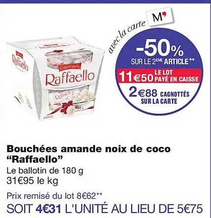 Bouchées amande noix de coco “Raffaello”