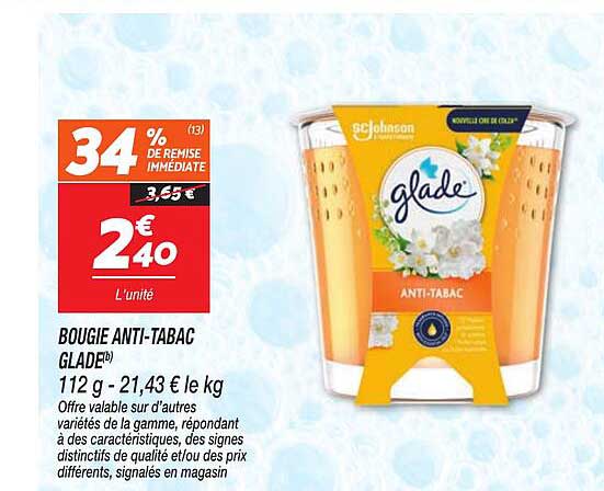 BOUGIE ANTI-TABAC GLADE