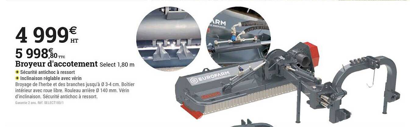 Broyeur d'accotement Select 1,80 m