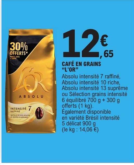 CAFÉ EN GRAINS “L'OR”