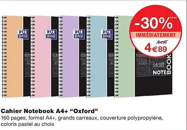 Cahier Notebook A4+ “Oxford”