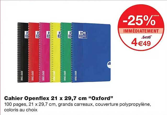 Cahier Openflex 21 x 29,7 cm “Oxford”