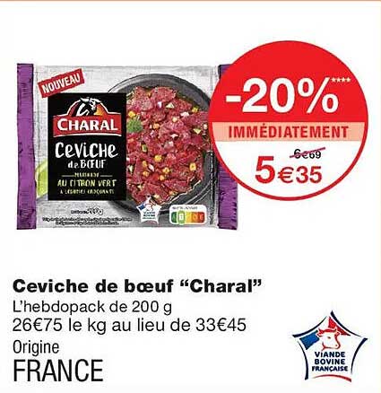 Ceviche de boeuf “Charal”