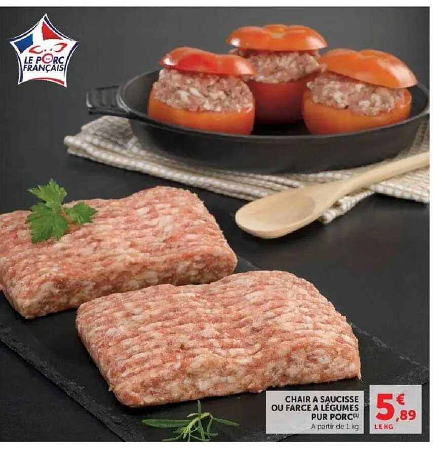 CHAIR A SAUCISSE OU FARCE A LEGUMES PUR PORC(1)