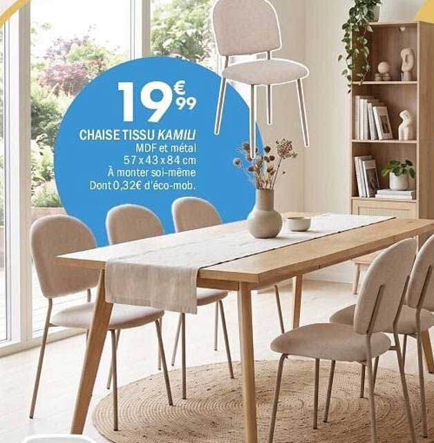 CHAISE TISSU KAMILI