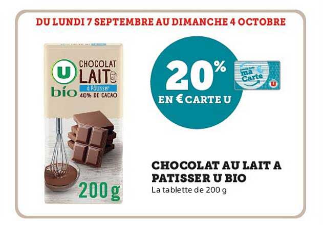 CHOCOLAT AU LAIT A PATISSER U BIO