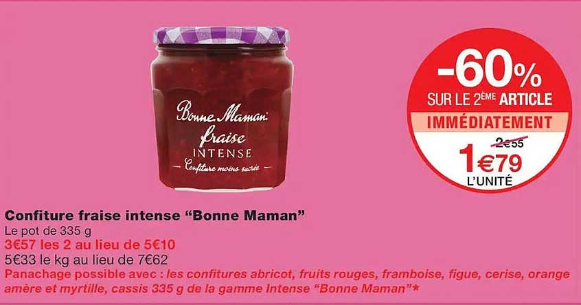 Confiture fraise intense “Bonne Maman”