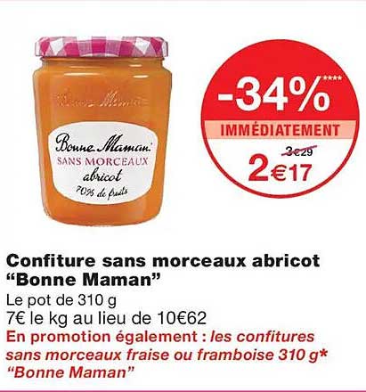 Confiture sans morceaux abricot “Bonne Maman”