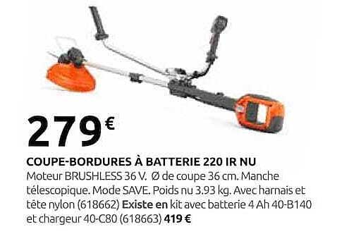 COUPE-BORDURES À BATTERIE 220 IR NU