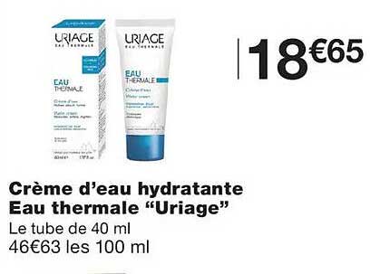 Crème d’eau hydratante Eau thermale “Uriage”