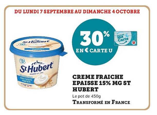 CREME FRAICHE EPAISSE 15% MG ST HUBERT